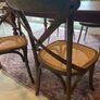 Two Cross Back Dining Chairs Rattan seat Image 8
