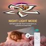 LED Ceiling Light Dimmable, 50W Flush Ceiling Lights with Remote Control,Petals Chandeliers Ceiling Lamp for Bedroom Living Room Kitchen Game Room,3000-6000k, Black Image 2