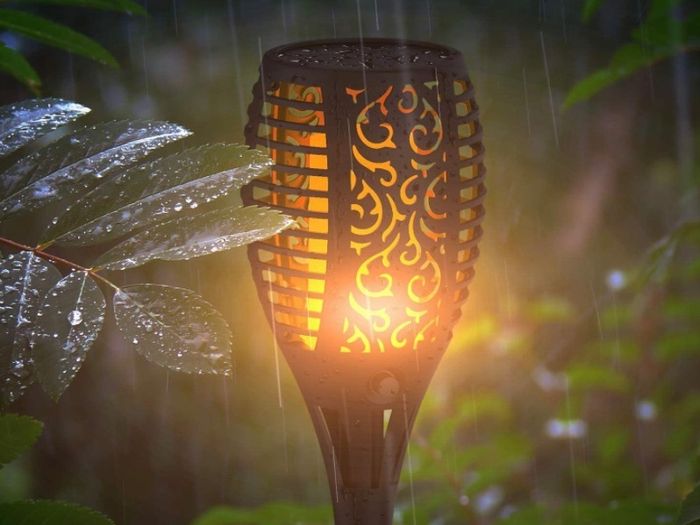 Solar Lights Outdoor Garden, 4 Pack 33LED Waterproof Solar Flickering Dancing Flame Pathway Lights, Dusk to Dawn Auto On and Off for Garden Patio Deck Yard Driveway Pathway (FREE POSTAGE)
