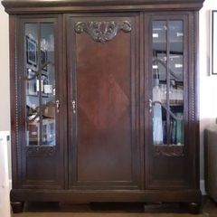 antique solid wood display cabinet