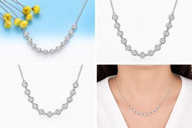 1ct diamond tennis necklace