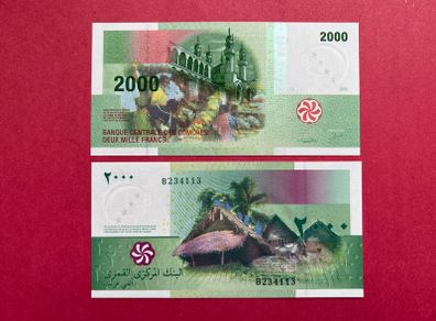 Comoros  2000 Francs 2005 Pick 17a ( Uncirculated )