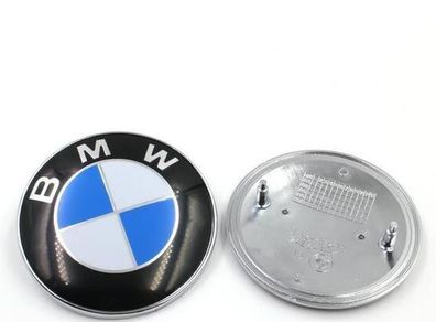 Replacement BMW car Emblem Front and Back 82mm 2 pins available in 3 colors as seen in the pictures