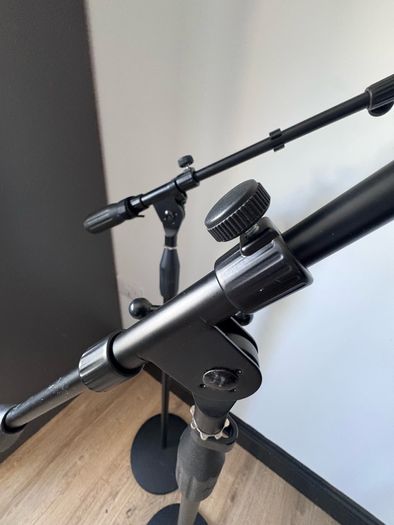 2x Heavy Duty Floor Microphone Boom Stands | Studio Podcast Mic Stands