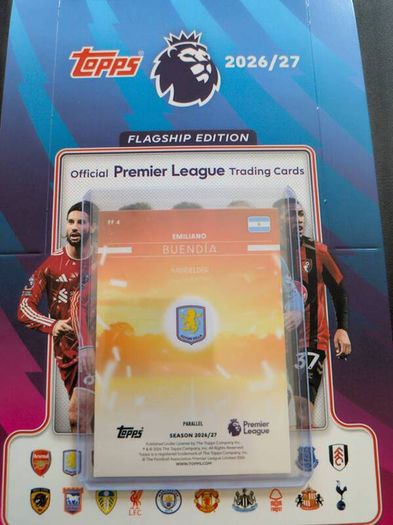 Emiliano Buendia Flying the Flag 1/1 Foilfractor Topps Flagship Edition Hobby Box 2026/27