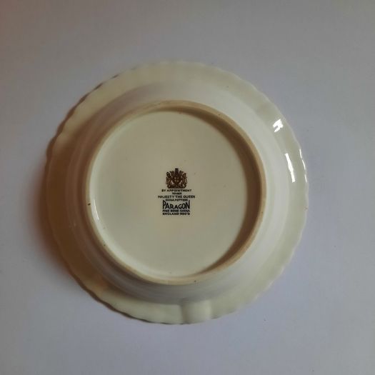 Vintage Paragon Fine Bone China Floral Trinket Dish / Ashtray - Gold Rim