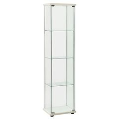 Storage Cabinet Tempered Glass White