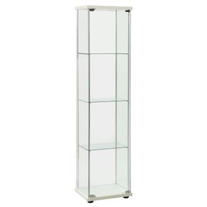 Storage Cabinet Tempered Glass White