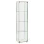 Storage Cabinet Tempered Glass White Image 2