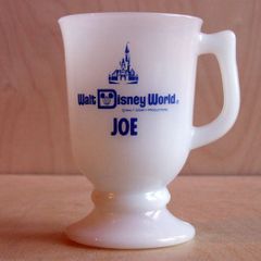 Walt Disney World white glass mug "Joe"