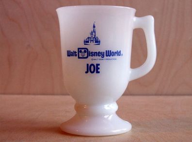 Walt Disney World white glass mug "Joe"