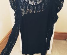 River Island Black Lace Top - Size 6