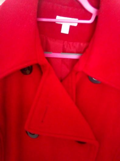 Red wool short  coat double breasted. 16