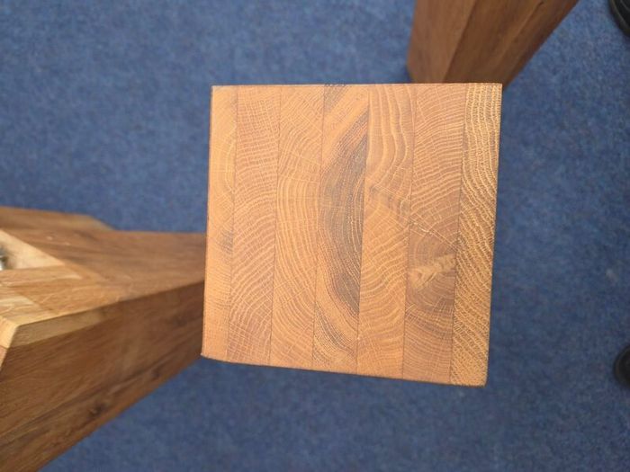 Solid Oak Dining Table with Removable Glass Top