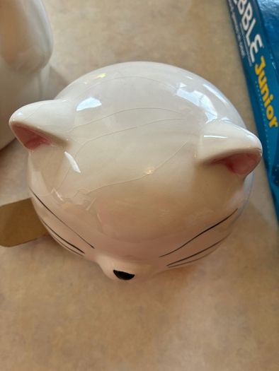 Lucky Cat Ceramic Cookie Jar with Lid