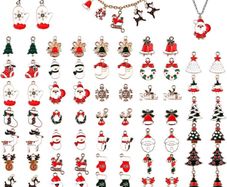 Christmas Enamel Gold Charms for Jewelry Making, Assorted Gold Charms for Christmas Snowflake Snowman Tree Hat DIY Necklace Bracelet Earrings Making Crafting Decoration (FREE POSTAGE)
