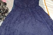 Girls Navy lace dress