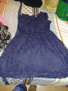 Girls Navy lace dress