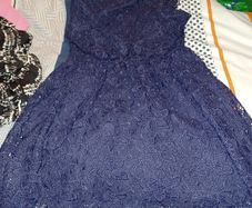 Girls Navy lace dress