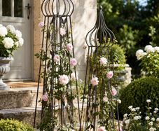 French Style Rose Obelisks Set of 2