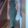 Knitted Khaki NEW LOOK dress, with side slits, size S Image 2