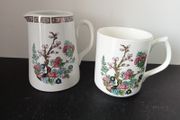 Bone China "Indian Tree" milk jug and mug