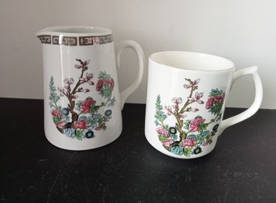 Bone China "Indian Tree" milk jug and mug
