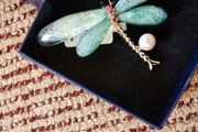 Brand New real pearl dragonfly brooch