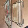 Vintage Brass Postcard or Letter Holder  Reversible Cottage & Red Roses Image 4
