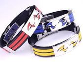 Men Stainless Steel Yellow Silicone  Bracelet. Surf Jewellery. Mens Jewellery