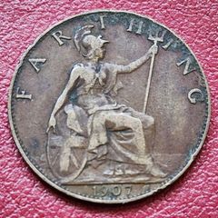 1907 EDWARD VII (1901/10) Farthing coin