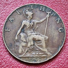 1907 EDWARD VII (1901/10) Farthing coin