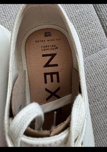 White Extra Wide Fit Patent Trainers