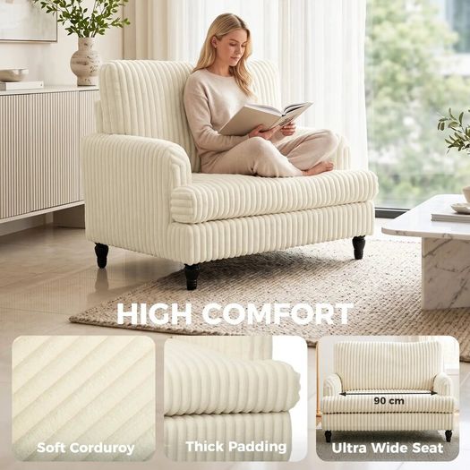 Single Sofa Armchair Cream