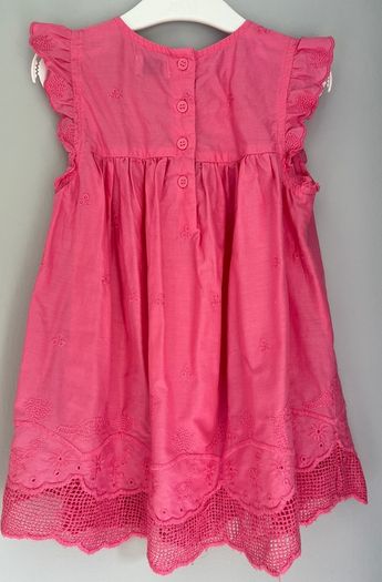 Next Pink dress with cut work detail Age 3-4 EUC