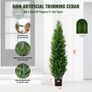 2 Pack 152.4 cm Artificial Cedar Topiary Tree Faux Plant UV Decor In/Outdoor Image 3