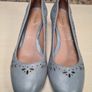 womens CLARKS DENNY DAZZLE grey shoes leather slip on heels court pumps Size UK 5.5 E wide fit EU 38.5 Image 3