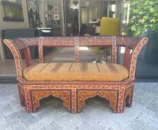 Hand painted  20 century Moroccan bench