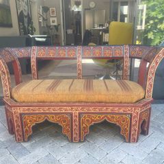Hand painted  20 century Moroccan bench