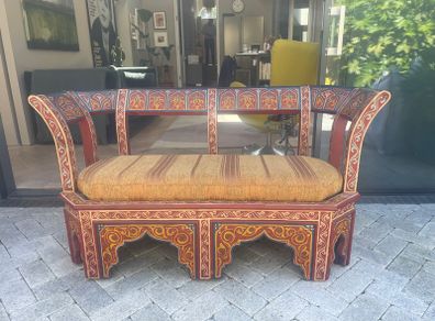 Hand painted  20 century Moroccan bench