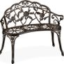 Garden Bench for 2 People Rose Design Cast Aluminium Image 7