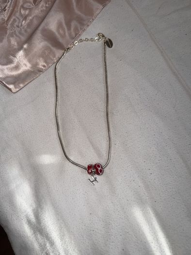 'H' charm silver necklace