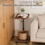 Side Table Adjustable, C Shaped CD, Wood Over Bedside Table with Wheels 360 Swivel, Sofa Side Tables with Mobile Storage Rack for Living Room Home Bedroom Office Image 5