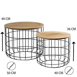 Round coffee table set of 2 - Free Delivery Nationwide