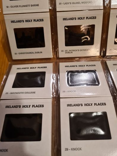 Vintage 36 Coloured Slides Of Ireland's Holy Places. With Cassette Commentary BY koaudioview Dublin