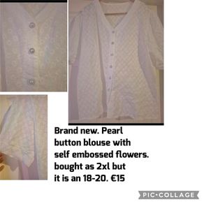 White Blouse w/pearl buttons
