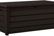 Brightwood 454L Outdoor 60% recycled Garden Furniture Storage Box Brown Wood Panel Effect Fade Free All Weather Resistant Safe and Secure Zero