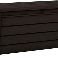 Brightwood 454L Outdoor 60% recycled Garden Furniture Storage Box Brown Wood Panel Effect Fade Free All Weather Resistant Safe and Secure Zero