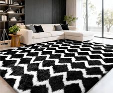Rugs Living Room 160x230cm- Fluffy Shaggy Area Rugs for Bedroom - Large Anti Slip Carpet - Washable Modern Floor Carpets