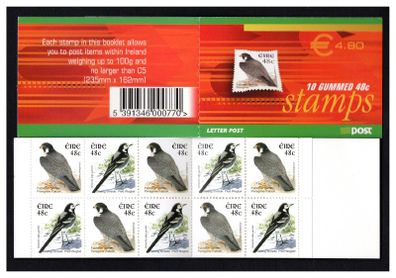 2003 Ireland Peregrine Falcon (Non SA) Definite Stamp Booklet Mint Never Hinged (MNH). Hibernian HB114